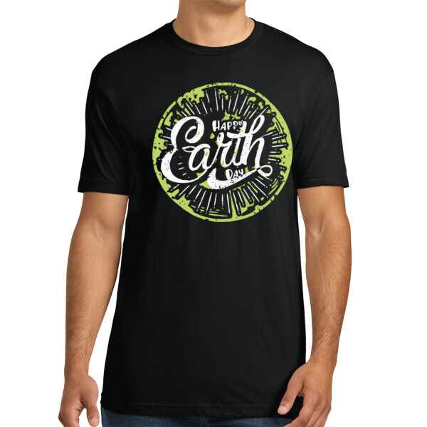 Earth Day / White Distressed - Unisex Premium Cotton T-Shirt Thumbnail