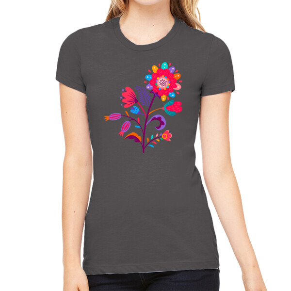 Flowers 2 - Women's Premium Cotton Slim Fit T-Shirt Thumbnail