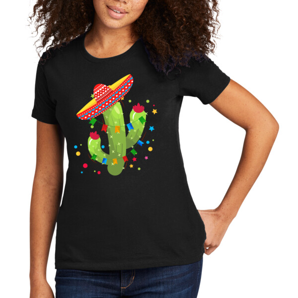 Cactus Hat - Women's Premium Cotton T-Shirt Thumbnail