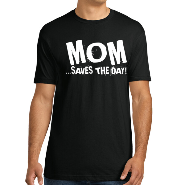 Mom Saves The Day - Unisex Premium Cotton T-Shirt Thumbnail