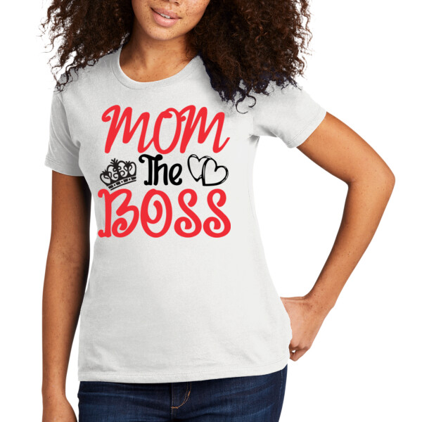 Mom The Boss - Women's Premium Cotton T-Shirt Thumbnail