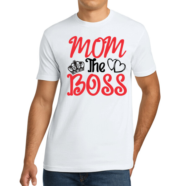 Mom The Boss - Unisex Premium Cotton T-Shirt Thumbnail