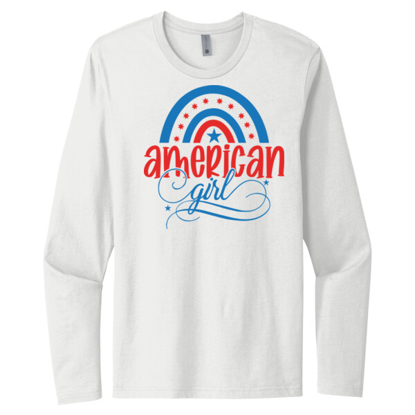 American Girl - Unisex Premium Cotton Long Sleeve T-Shirt Thumbnail