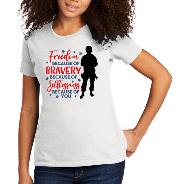 Freedom Bravery Selflessness - Women's Premium Cotton T-Shirt Thumbnail