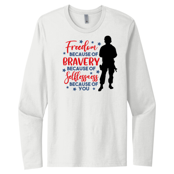 Freedom Bravery Selflessness - Unisex Premium Cotton Long Sleeve T-Shirt Thumbnail