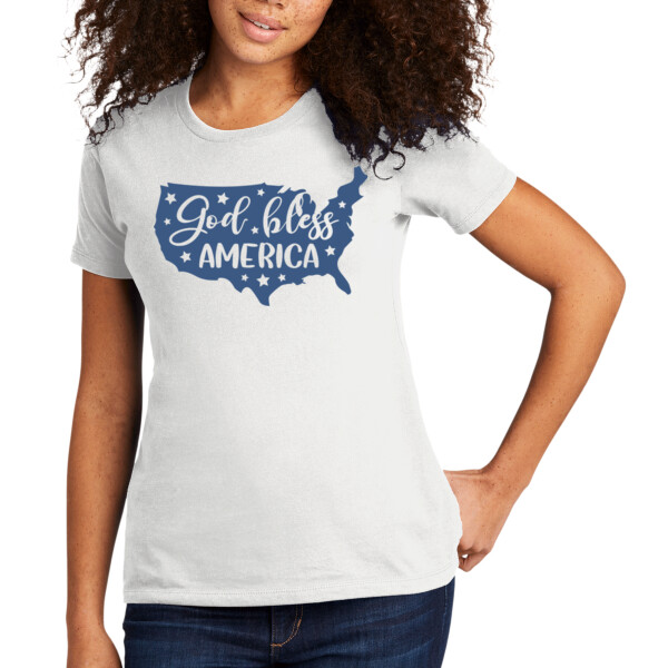 God Bless America 2 - Women's Premium Cotton T-Shirt Thumbnail