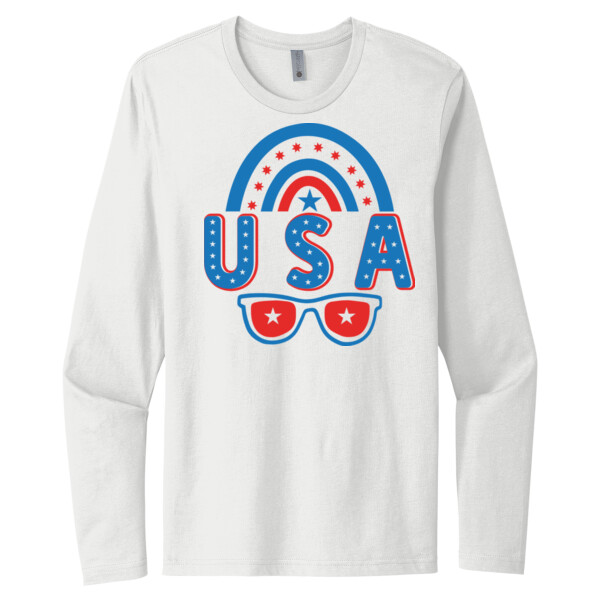 USA - Unisex Premium Cotton Long Sleeve T-Shirt Thumbnail