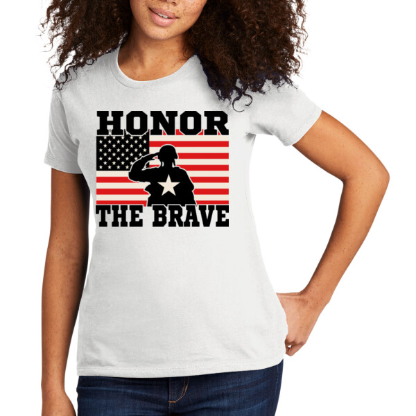 Honor the Brave - Women's Premium Cotton T-Shirt Thumbnail