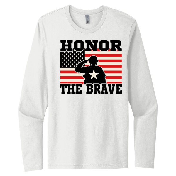 Honor the Brave - Unisex Premium Cotton Long Sleeve T-Shirt Thumbnail
