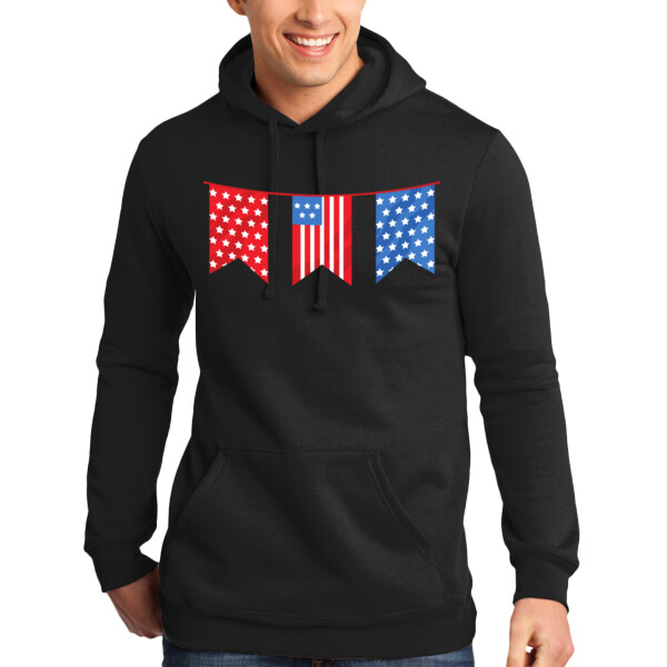 USA Three Flags - Unisex Light Fleece Hooded Sweatshirt Thumbnail