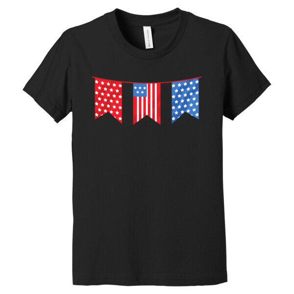 USA Three Flags - Youth Premium Cotton T-Shirt Thumbnail