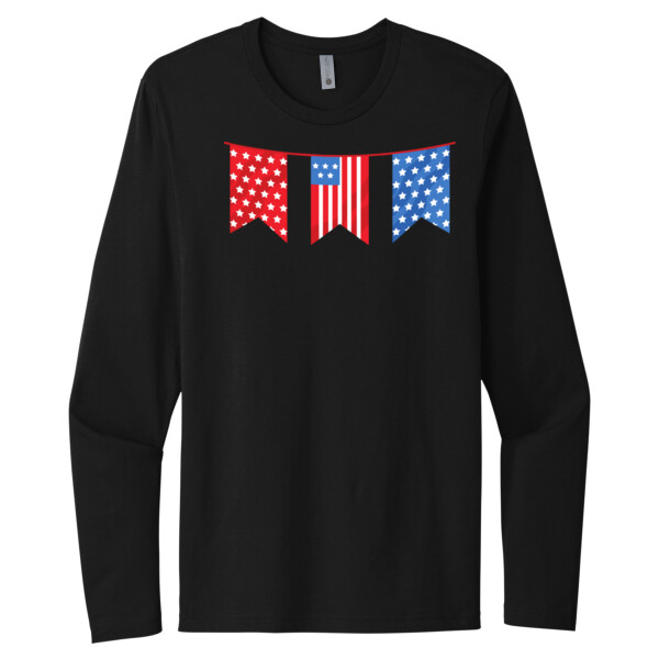 USA Three Flags - Unisex Premium Cotton Long Sleeve T-Shirt Thumbnail