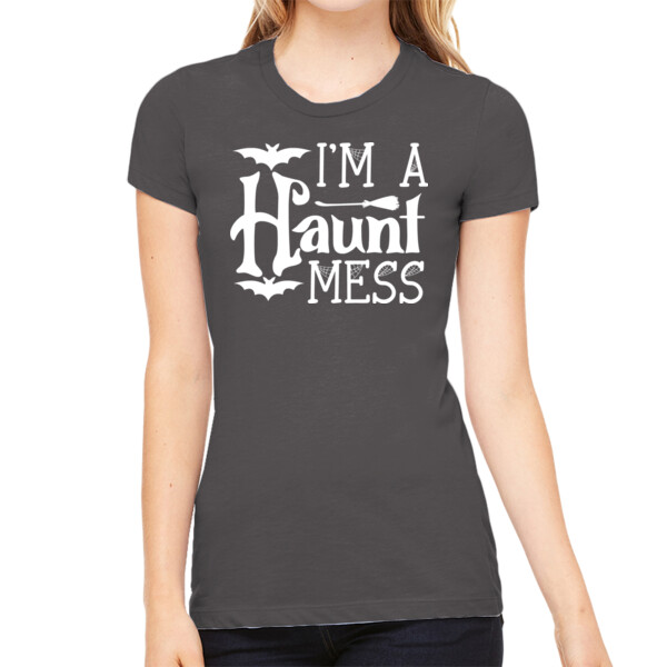 I'm a Haunt Mess - Women's Premium Cotton Slim Fit T-Shirt Thumbnail