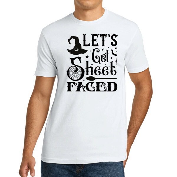 Let's Get Sheet Faced - Unisex Premium Cotton T-Shirt Thumbnail