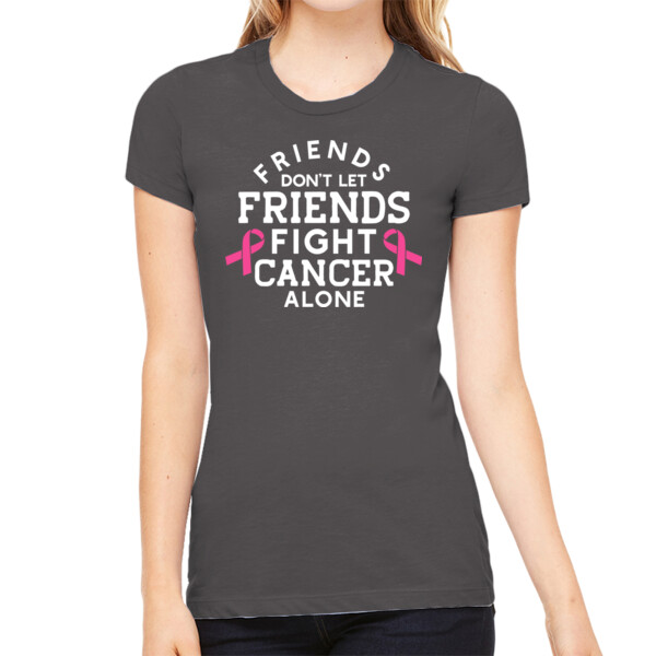 Friends Don't Fight Alone - Women's Premium Cotton Slim Fit T-Shirt Thumbnail