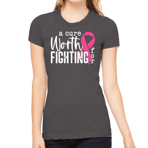 A Cure Worth Fighting For - Women's Premium Cotton Slim Fit T-Shirt Thumbnail