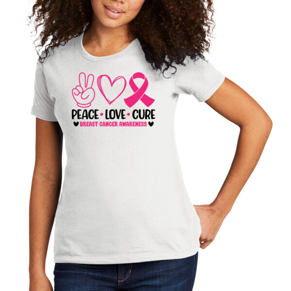 Peace Love Cure - Women's Premium Cotton T-Shirt Thumbnail