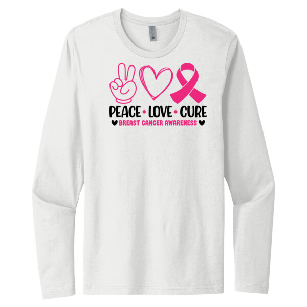 Peace Love Cure - Unisex Premium Cotton Long Sleeve T-Shirt Thumbnail