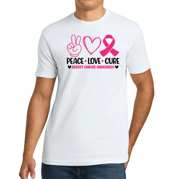 Peace Love Cure - Unisex Premium Cotton T-Shirt Thumbnail