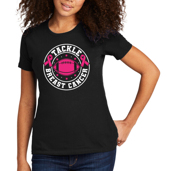 Tackle Breast Cancer - Women's Premium Cotton T-Shirt Thumbnail