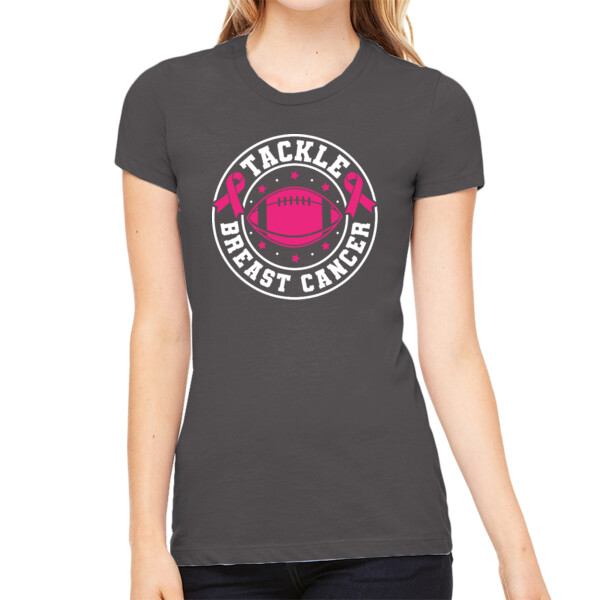 Tackle Breast Cancer - Women's Premium Cotton Slim Fit T-Shirt Thumbnail