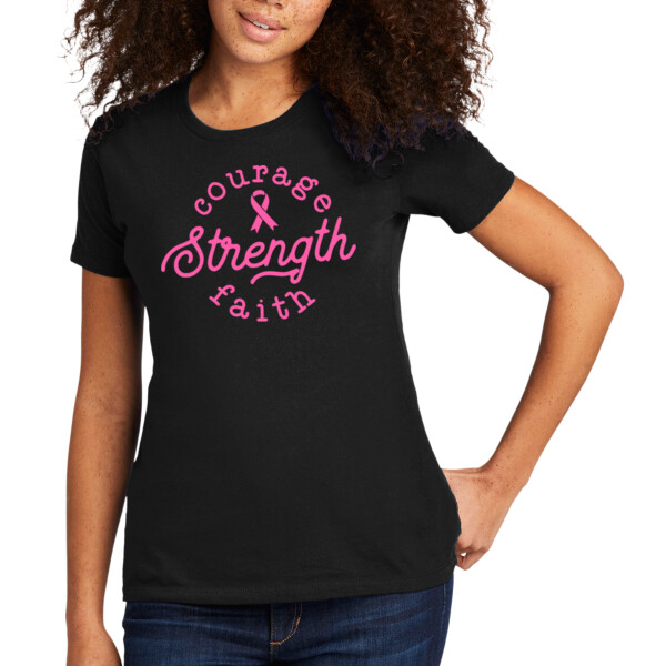 Courage Strength Faith - Women's Premium Cotton T-Shirt Thumbnail