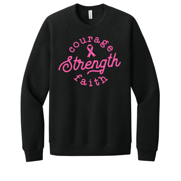 Courage Strength Faith - Unisex Premium Fleece Crew Sweatshirt Thumbnail
