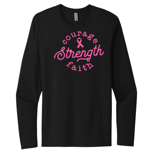 Courage Strength Faith - Unisex Premium Cotton Long Sleeve T-Shirt Thumbnail