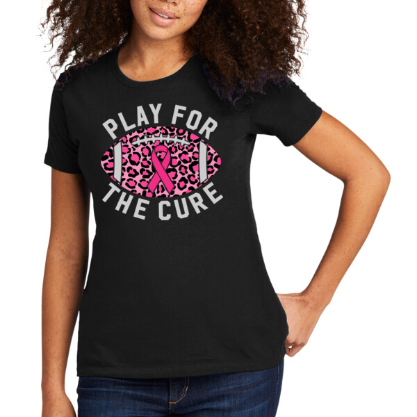 Play For The Cure Football - Women's Premium Cotton T-Shirt Thumbnail
