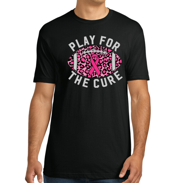 Play For The Cure Football - Unisex Premium Cotton T-Shirt Thumbnail