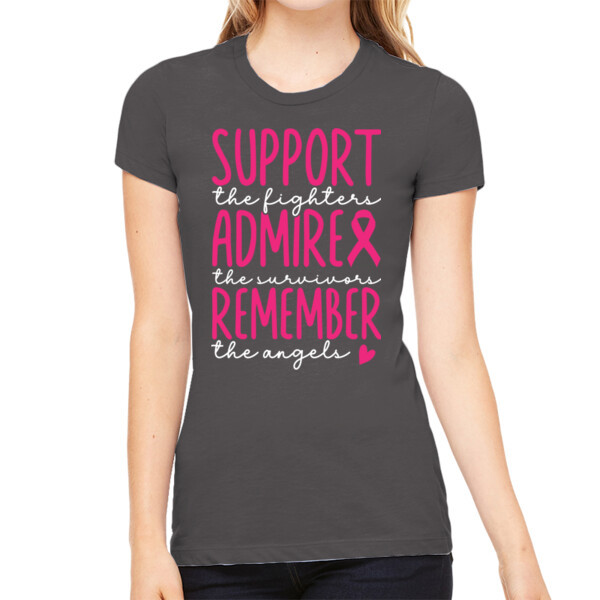 Support Admire Remember - Women's Premium Cotton Slim Fit T-Shirt Thumbnail