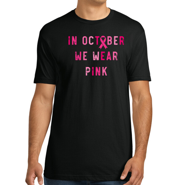 October We Wear Pink - Unisex Premium Cotton T-Shirt Thumbnail