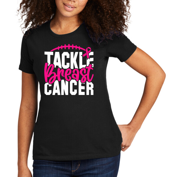 Tackle Breast Cancer - Women's Premium Cotton T-Shirt Thumbnail