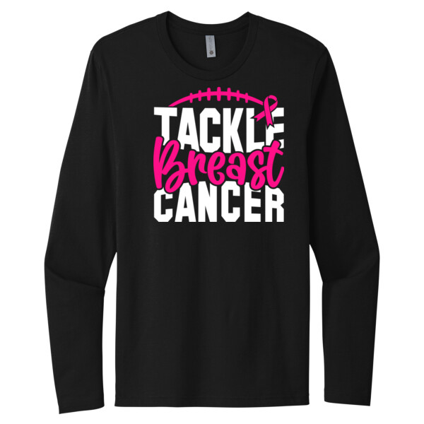 Tackle Breast Cancer - Unisex Premium Cotton Long Sleeve T-Shirt Thumbnail