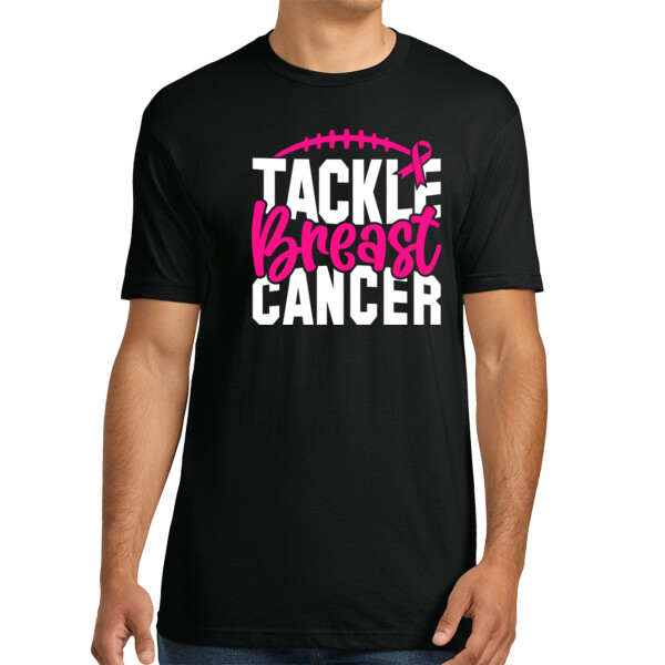 Tackle Breast Cancer - Unisex Premium Cotton T-Shirt Thumbnail