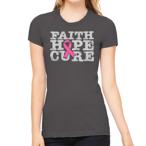 Faith Hope Cure - Women's Premium Cotton Slim Fit T-Shirt Thumbnail