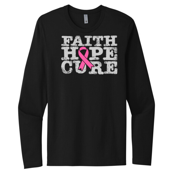 Faith Hope Cure - Unisex Premium Cotton Long Sleeve T-Shirt Thumbnail