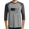 Unisex Tri-Blend 3/4 Sleeve Raglan T-Shirt Thumbnail