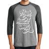 Unisex Tri-Blend 3/4 Sleeve Raglan T-Shirt Thumbnail