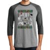 Unisex Tri-Blend 3/4 Sleeve Raglan T-Shirt Thumbnail