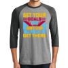Unisex Tri-Blend 3/4 Sleeve Raglan T-Shirt Thumbnail