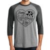 Unisex Tri-Blend 3/4 Sleeve Raglan T-Shirt Thumbnail