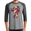 Unisex Tri-Blend 3/4 Sleeve Raglan T-Shirt Thumbnail