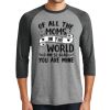 Unisex Tri-Blend 3/4 Sleeve Raglan T-Shirt Thumbnail