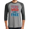 Unisex Tri-Blend 3/4 Sleeve Raglan T-Shirt Thumbnail
